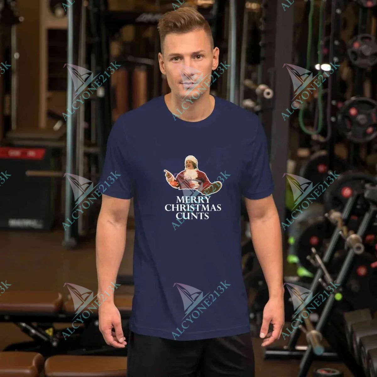 T-shirt Alcyone213k Lewis Capaldi Christmas T-Shirt | Unisex Festive Holiday Apparel Navy