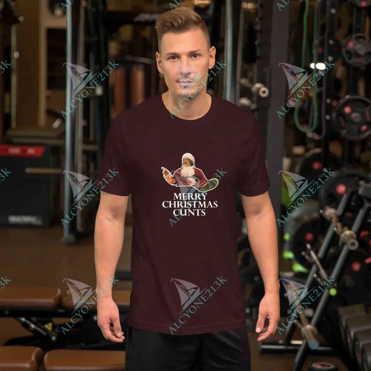 T-shirt Alcyone213k Lewis Capaldi Christmas T-Shirt | Unisex Festive Holiday Apparel Oxblood Black