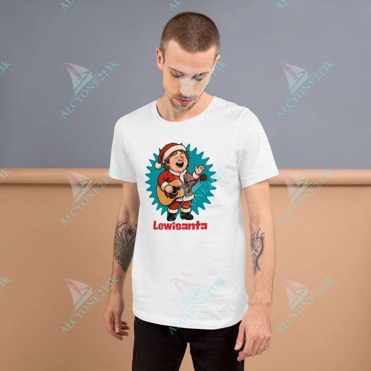 T-shirt Alcyone213k Lewis Capaldi Christmas T-Shirt | Unisex Festive Music Apparel Solid White Blend