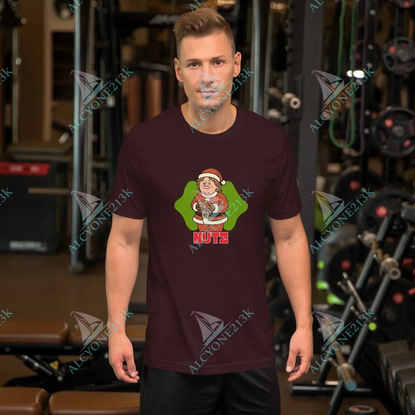 T-shirt Alcyone213k Lewis Capaldi Christmas T-Shirt | Unisex Organic Cotton Black Tee Oxblood Black