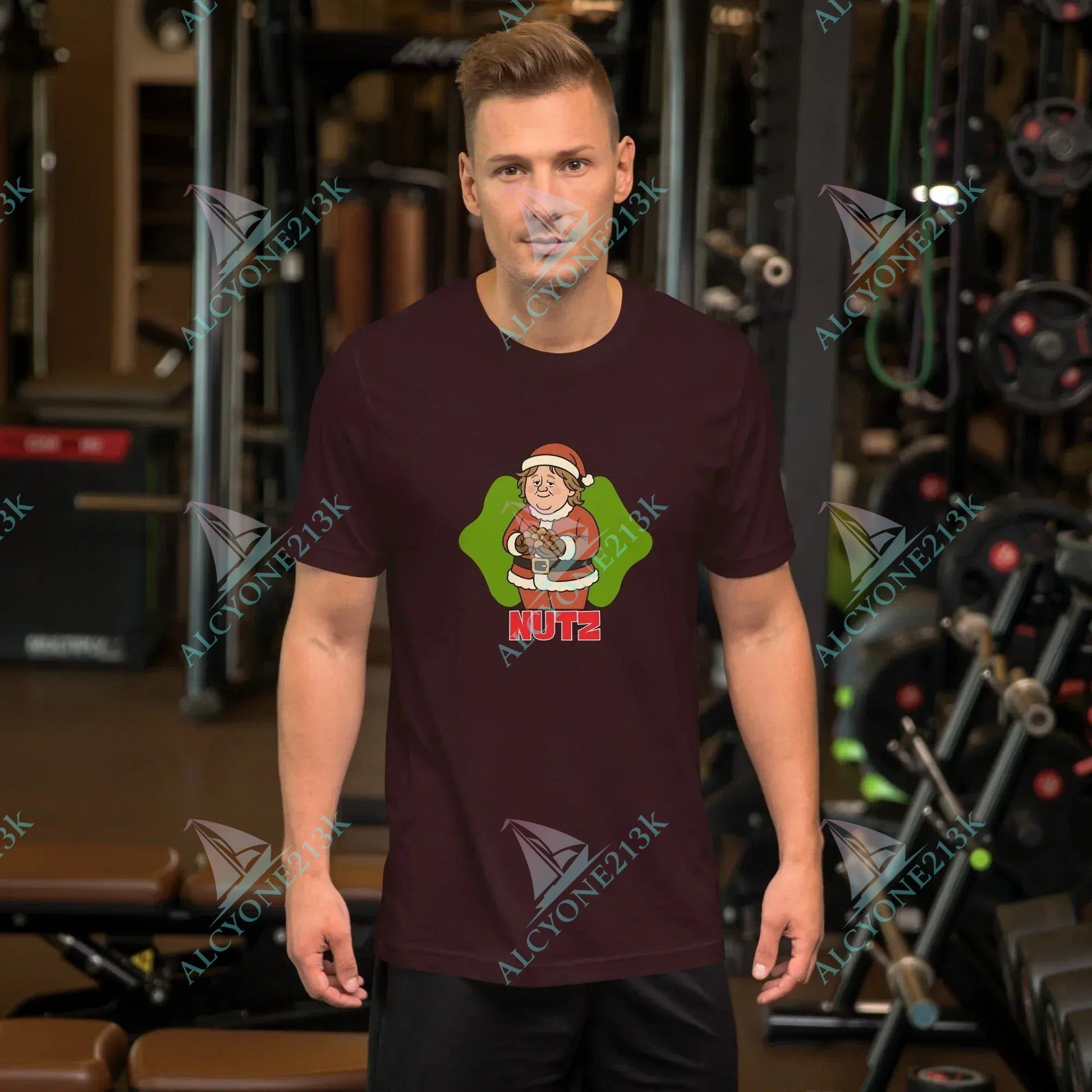 T-shirt Alcyone213k Lewis Capaldi Christmas T-Shirt | Unisex Organic Cotton Black Tee Oxblood Black