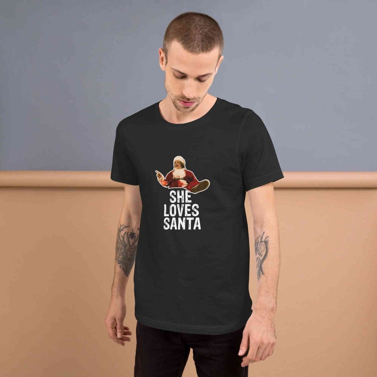 Lewis Capaldi Christmas T-Shirt | Unisex "She Loves Santa" Eco-Friendly Tee Alcyone213k