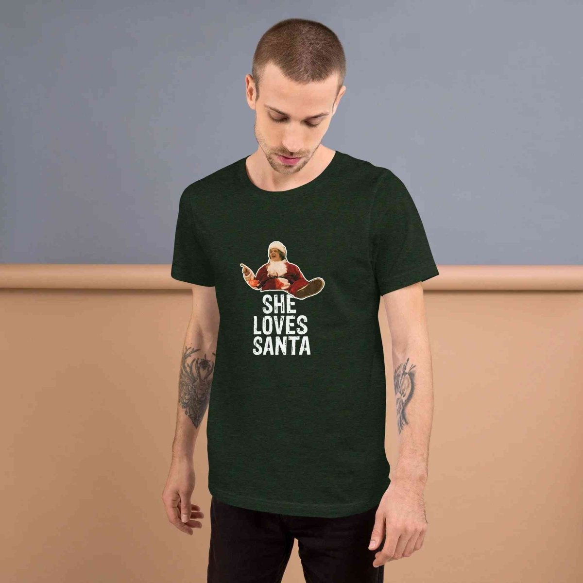 Lewis Capaldi Christmas T-Shirt | Unisex "She Loves Santa" Eco-Friendly Tee Alcyone213k