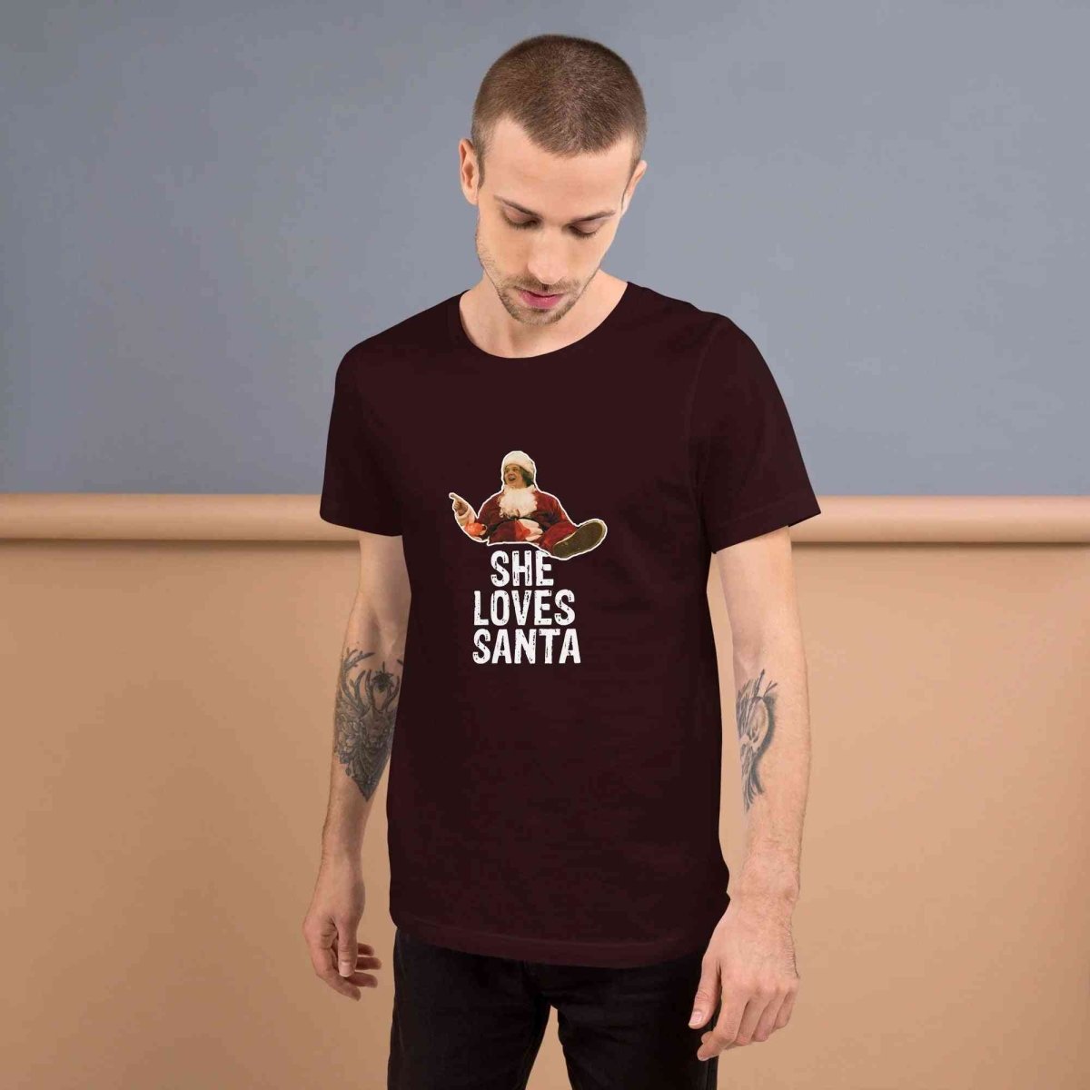 Lewis Capaldi Christmas T-Shirt | Unisex "She Loves Santa" Eco-Friendly Tee Alcyone213k