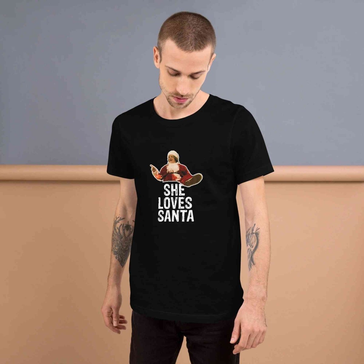 Lewis Capaldi Christmas T-Shirt | Unisex "She Loves Santa" Eco-Friendly Tee Alcyone213k