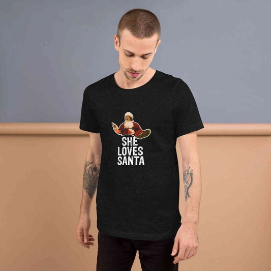 Lewis Capaldi Christmas T-Shirt | Unisex "She Loves Santa" Eco-Friendly Tee Alcyone213k
