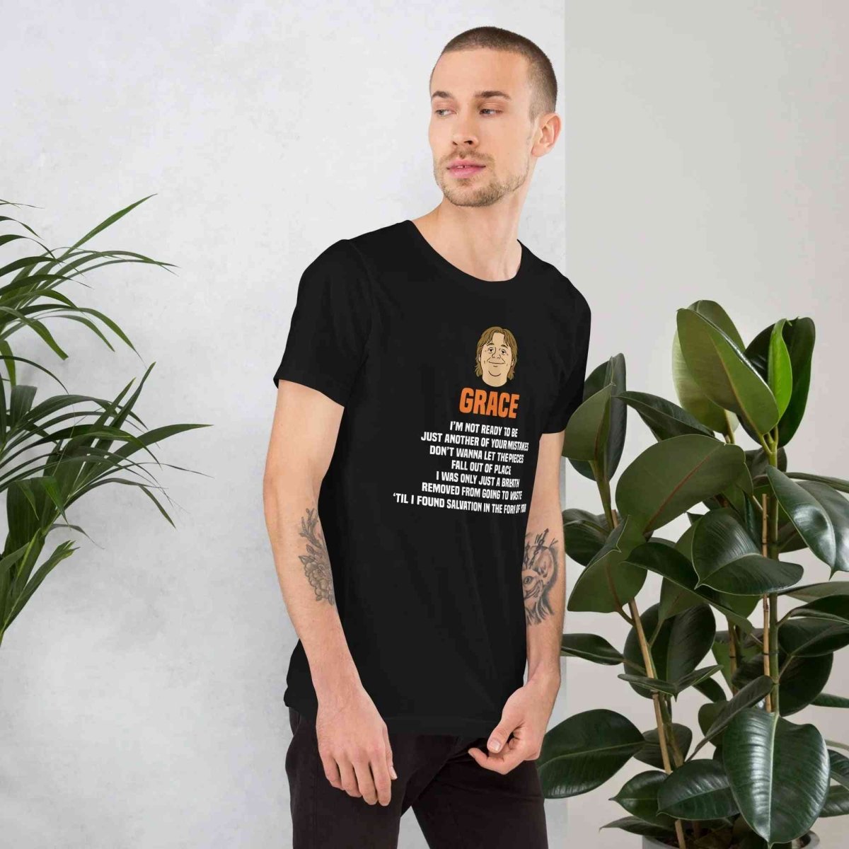 Lewis Capaldi Grace Lyrics T-Shirt | Black Organic Cotton - Alcyone213k
