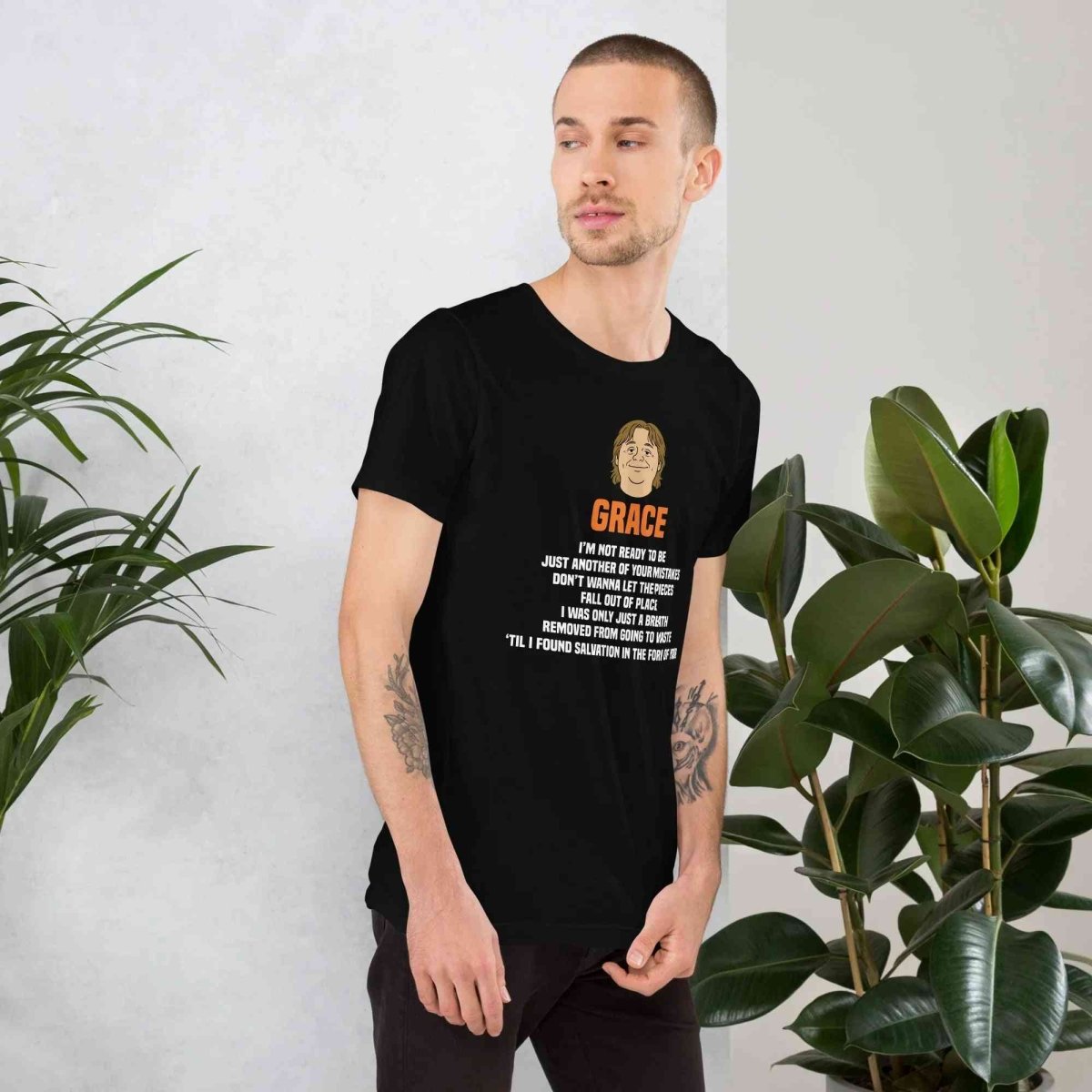 Lewis Capaldi Grace Lyrics T-Shirt | Black Organic Cotton - Alcyone213k