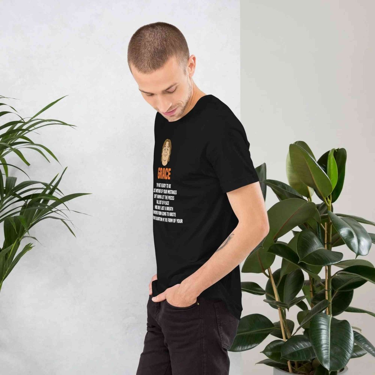 Lewis Capaldi Grace Lyrics T-Shirt | Black Organic Cotton - Alcyone213k