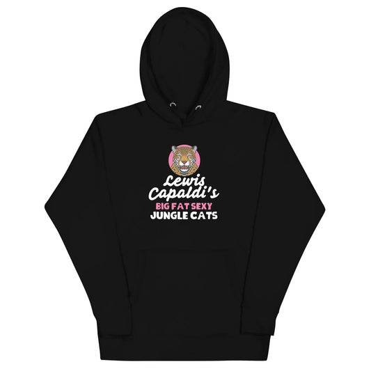 Lewis Capaldi Big Fat Sexy Jungle Cats Hoodie - Black Unisex Cotton Blend Alcyone213k