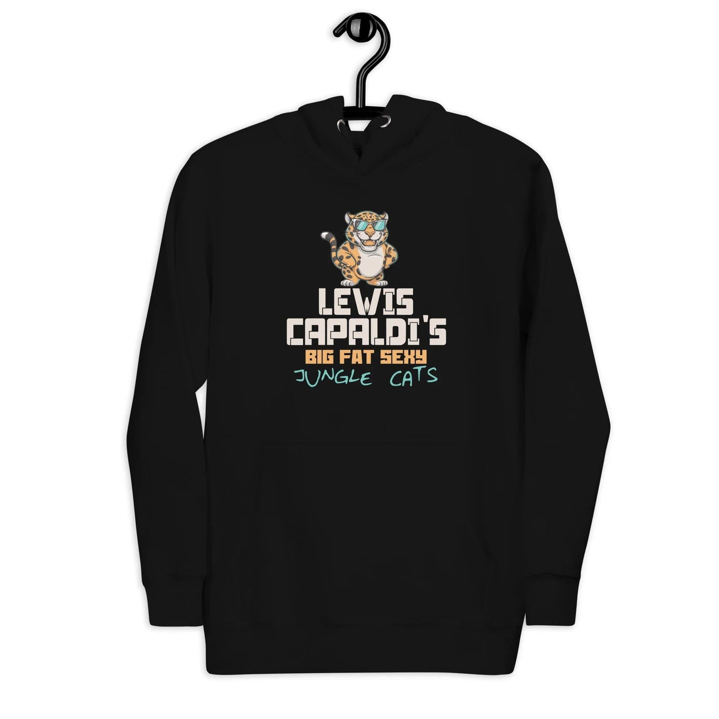 Lewis Capaldi Big Fat Sexy Jungle Cats Hoodie - Unisex Black Cotton Blend Alcyone213k
