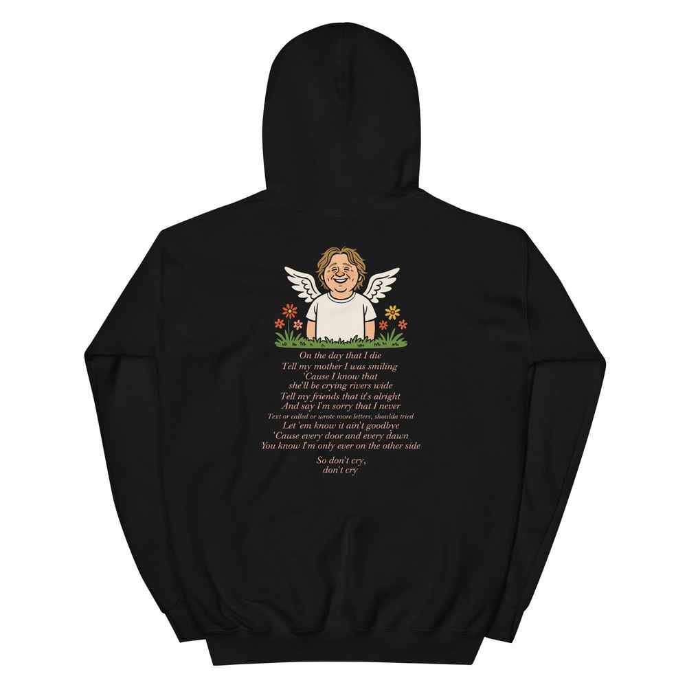 Lewis Capaldi "On The Day That I Die" Lyrics Hoodie - Unisex Black Cotton Blend Alcyone213k