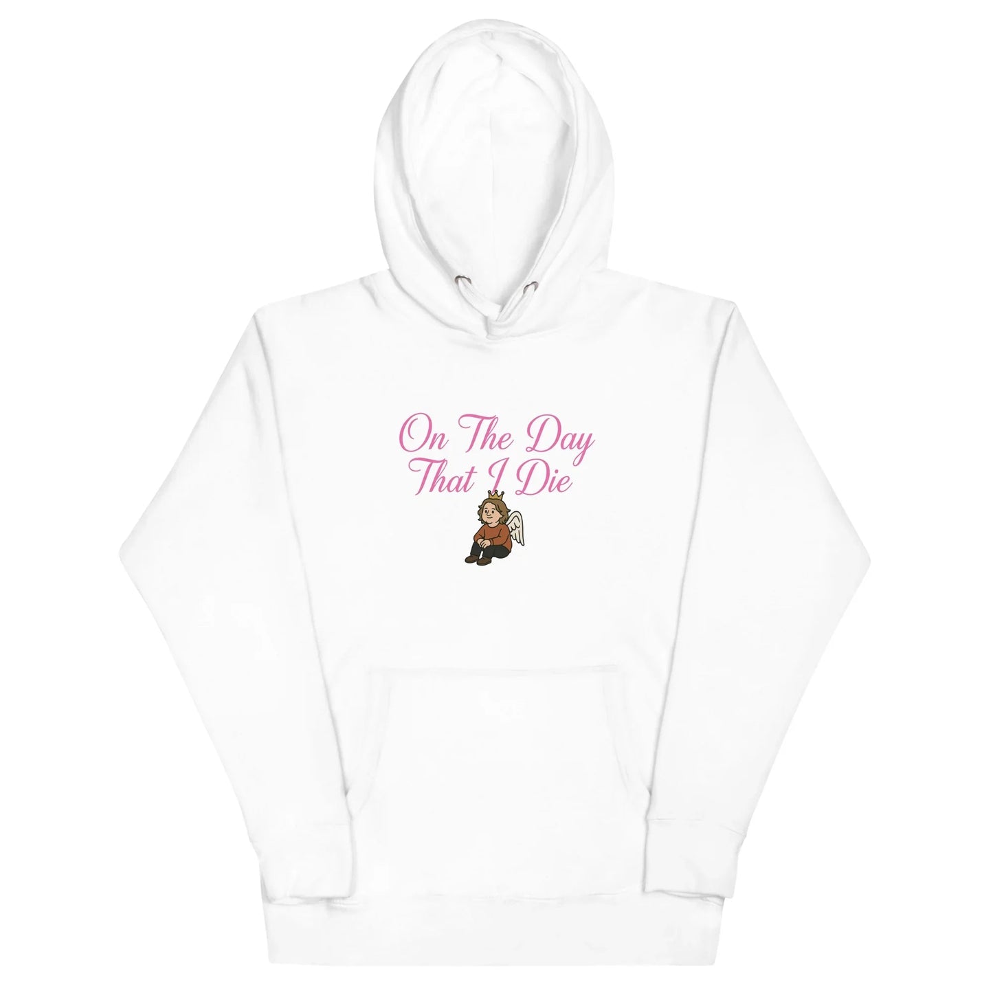 Lewis Capaldi "On The Day That I Die" Lyric Hoodie - White Unisex Cotton Blend Alcyone213k