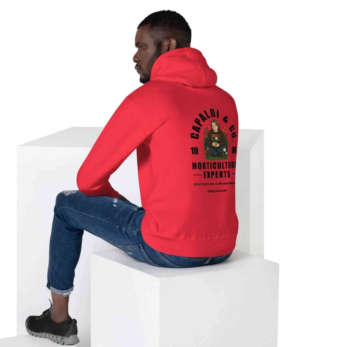 Lewis Capaldi Red Botanical Print Hoodie - Unisex Cotton-Polyester Fashion for Fans - Alcyone213k