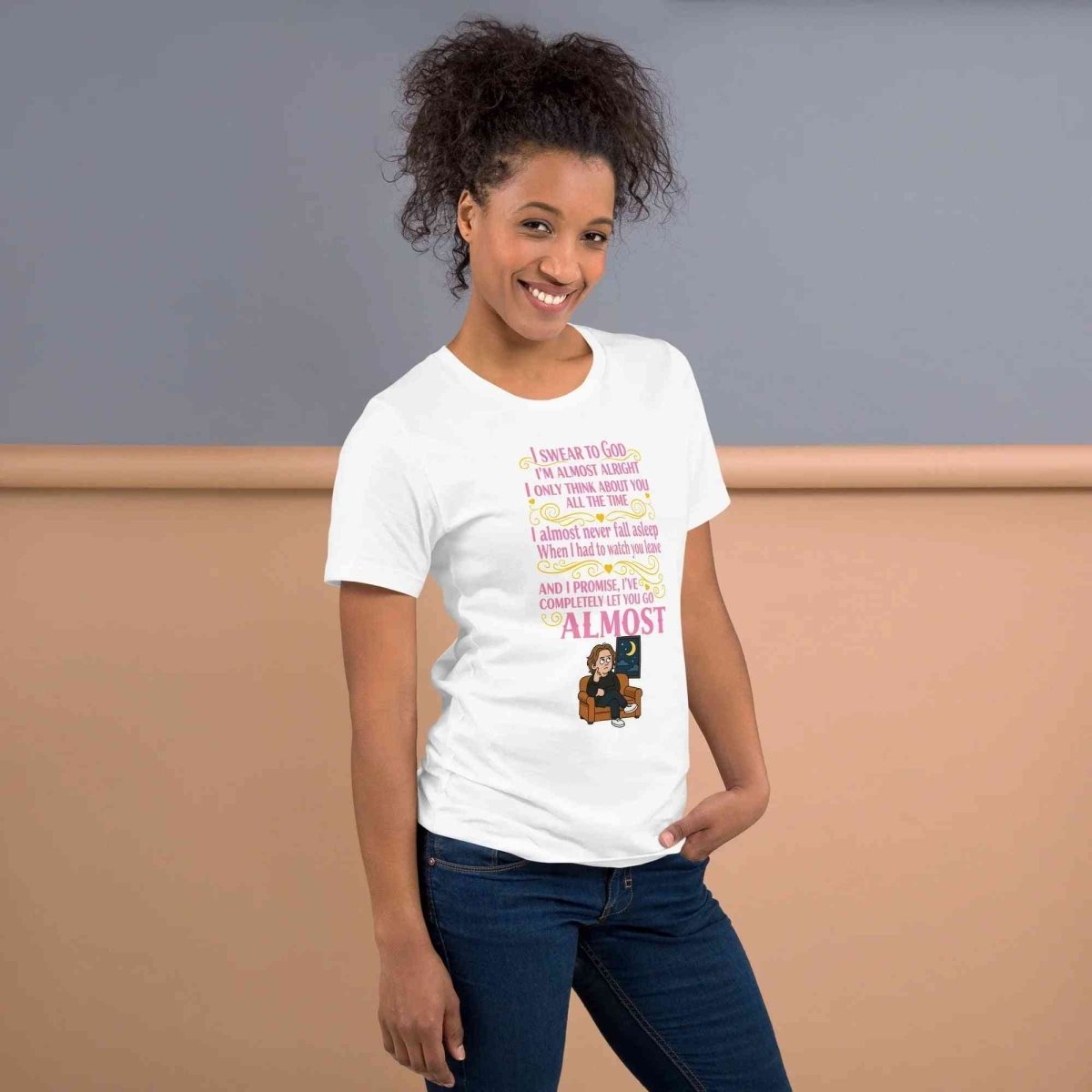 Lewis Capaldi 'Almost' Lyrics T-Shirt | Unisex Graphite Cotton Tee Alcyone213k