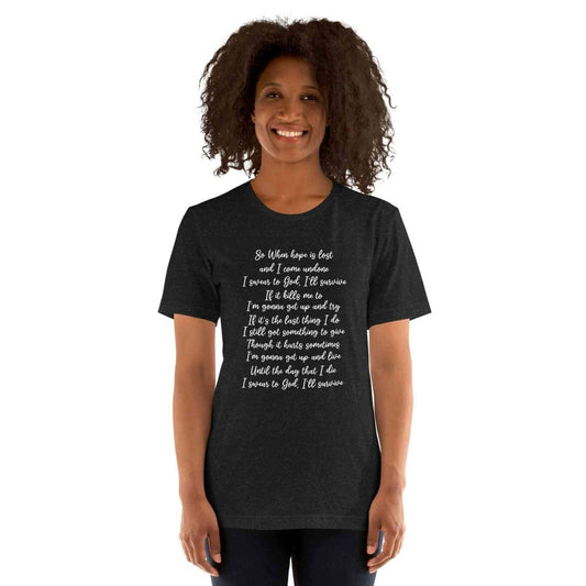Lewis Capaldi "Survive" Lyric T-Shirt | Unisex Cotton Blend Fan Tee Alcyone213k