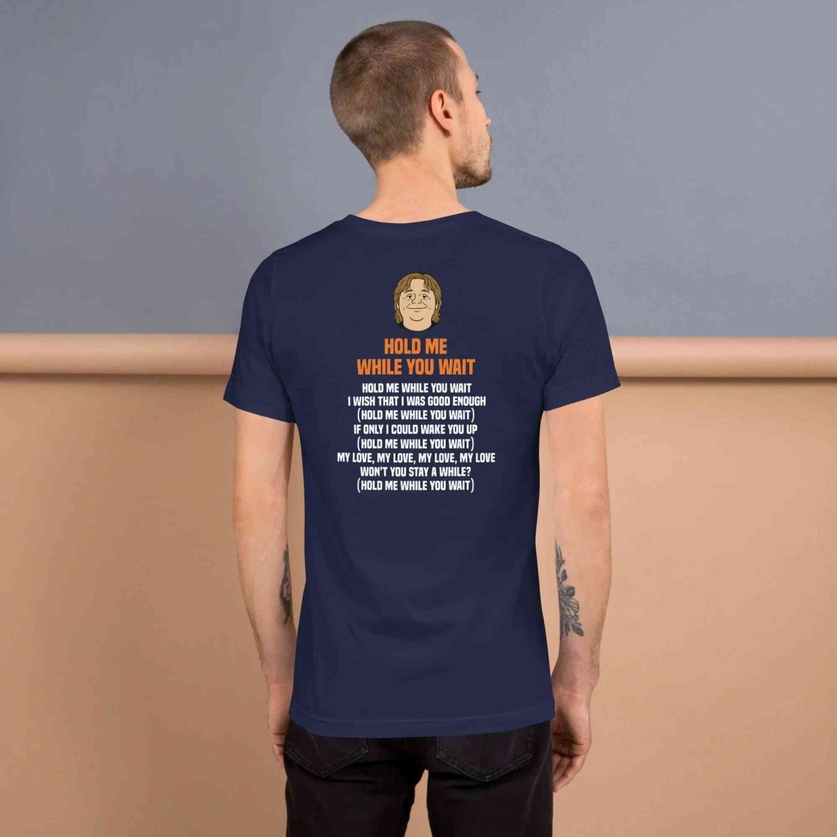 Lewis Capaldi 'Hold Me While I Wait' Lyrics T-Shirt - Alcyone213k Black Cotton Alcyone213k
