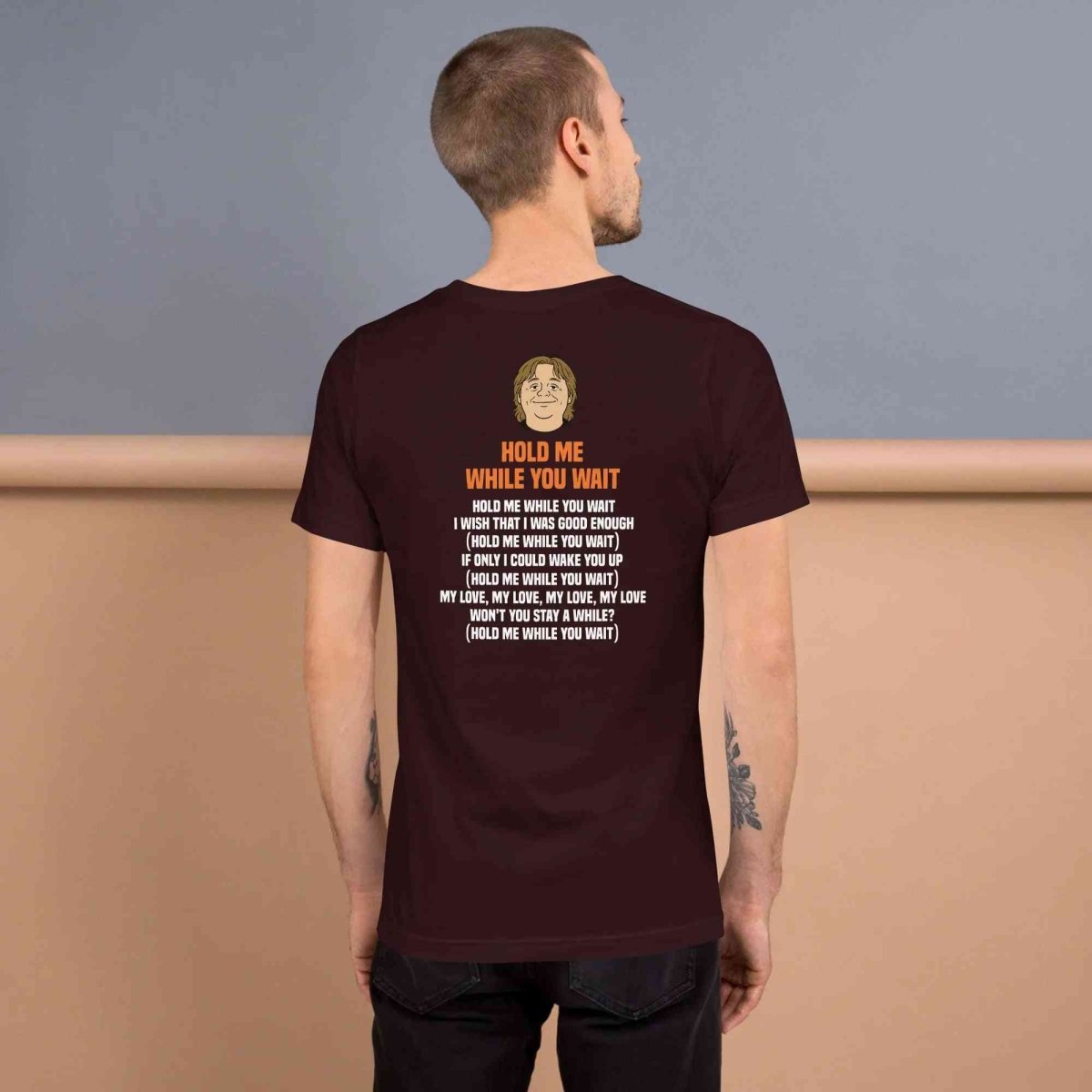 Lewis Capaldi 'Hold Me While I Wait' Lyrics T-Shirt - Alcyone213k Black Cotton Alcyone213k