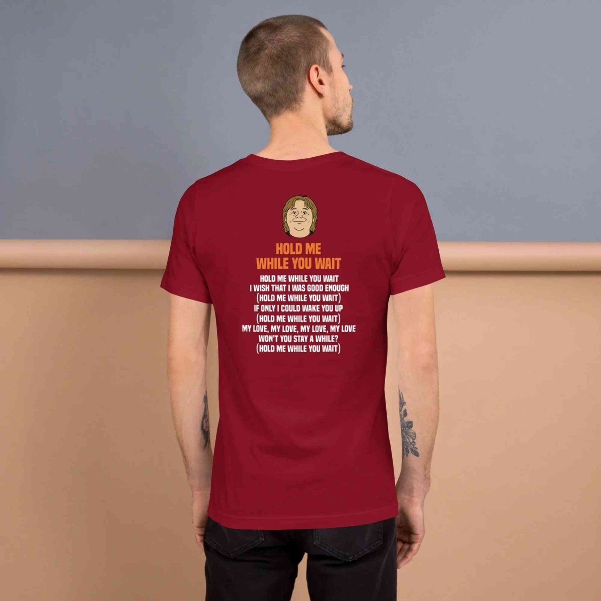 Lewis Capaldi 'Hold Me While I Wait' Lyrics T-Shirt - Alcyone213k Black Cotton Alcyone213k