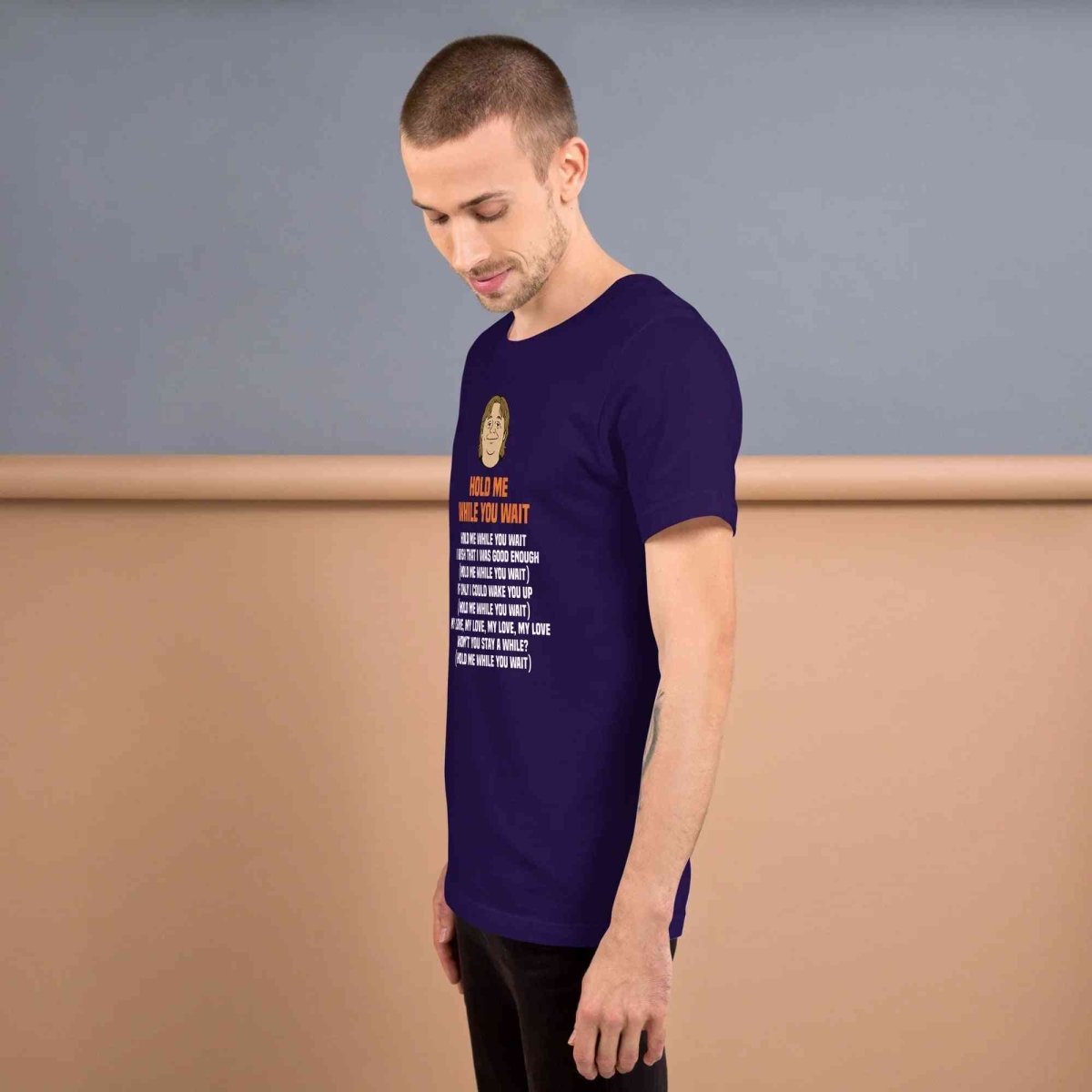 Lewis Capaldi 'Hold Me While I Wait' Lyrics T-Shirt - Alcyone213k Black Cotton Alcyone213k