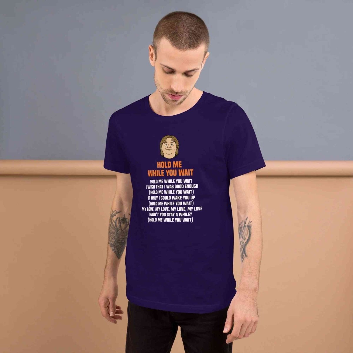 Lewis Capaldi 'Hold Me While I Wait' Lyrics T-Shirt - Alcyone213k Black Cotton Alcyone213k