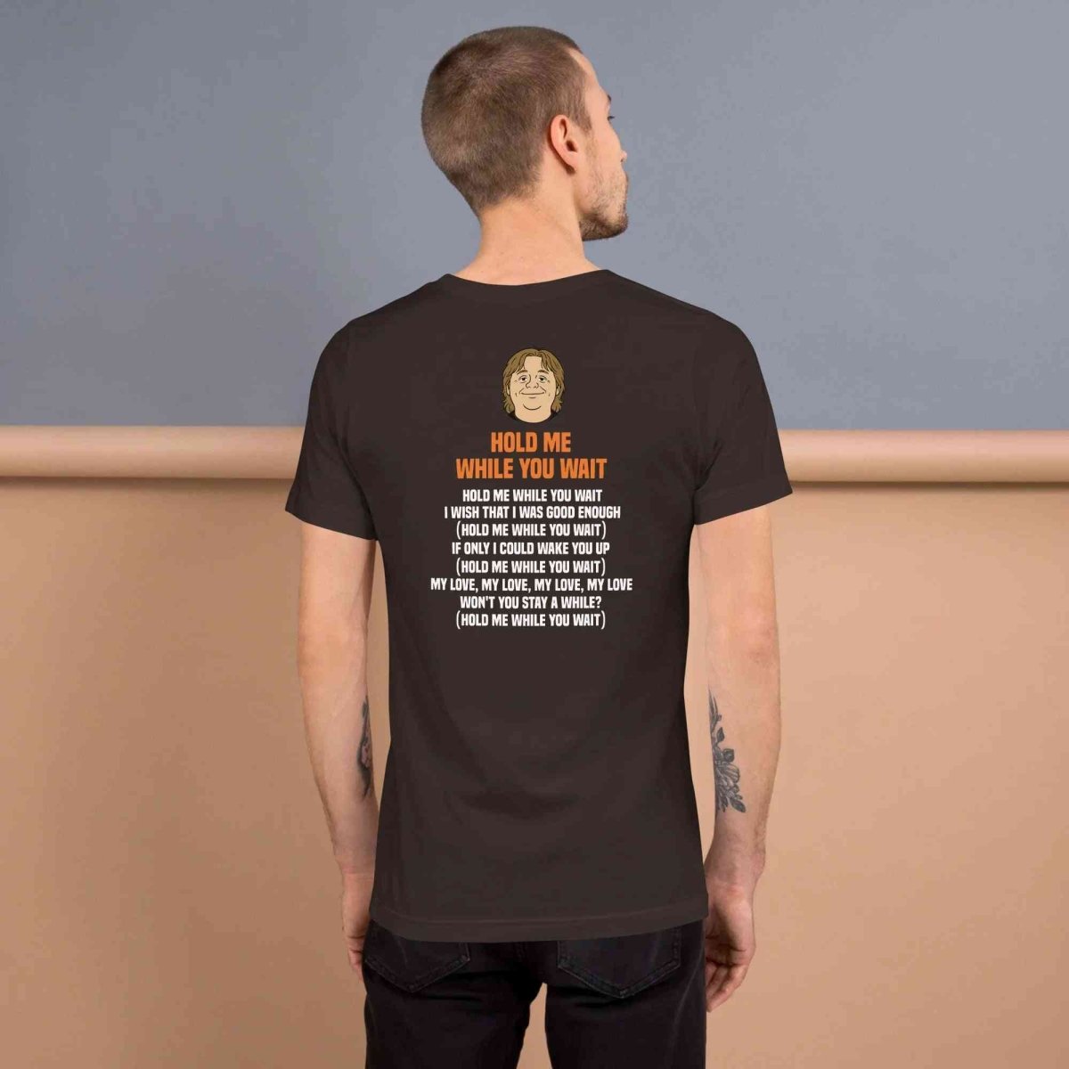 Lewis Capaldi 'Hold Me While I Wait' Lyrics T-Shirt - Alcyone213k Black Cotton Alcyone213k