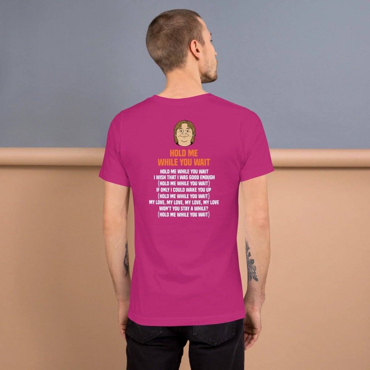 Lewis Capaldi 'Hold Me While I Wait' Lyrics T-Shirt - Alcyone213k Black Cotton Alcyone213k