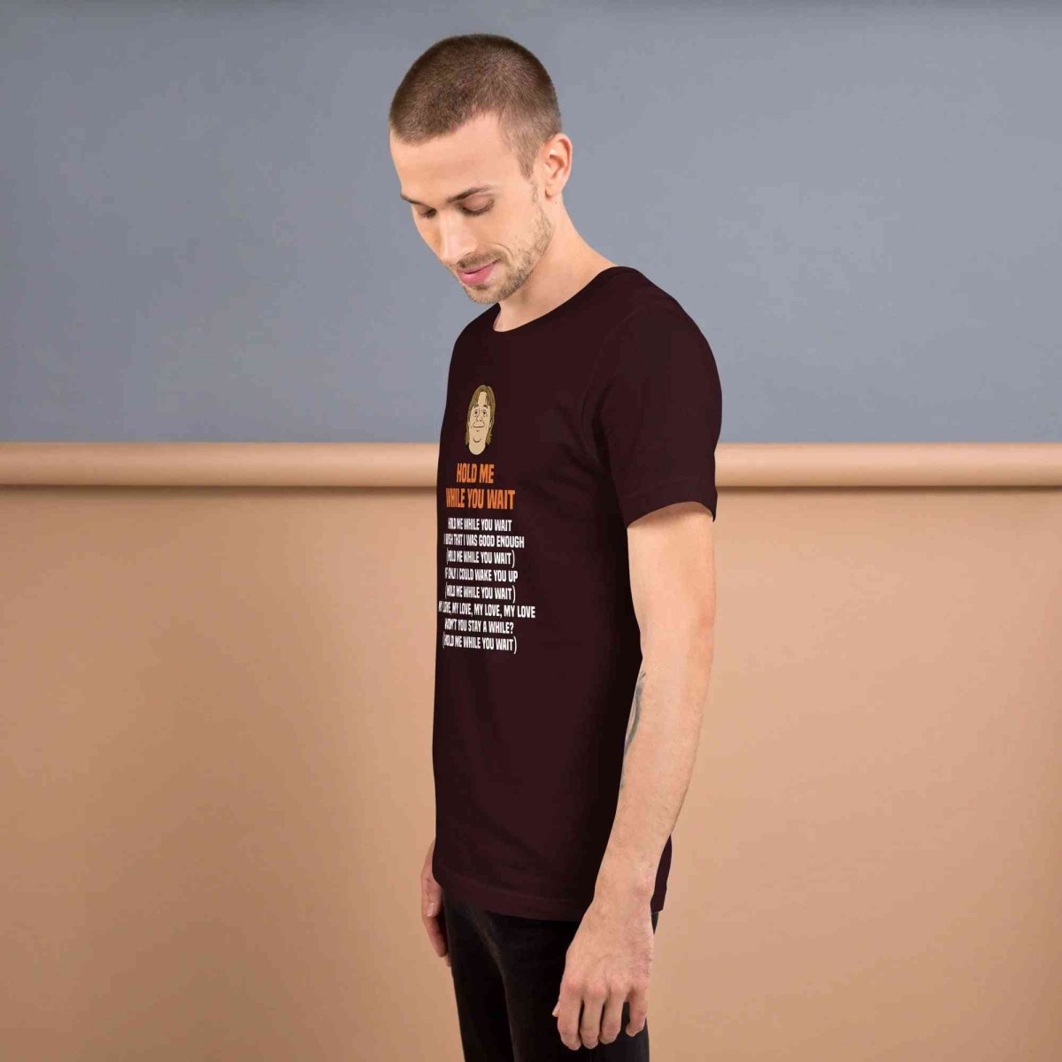 Lewis Capaldi 'Hold Me While I Wait' Lyrics T-Shirt - Alcyone213k Black Cotton Alcyone213k
