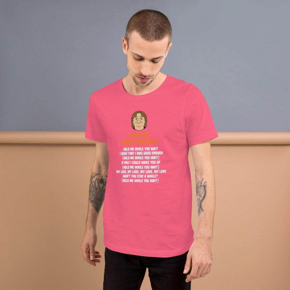 Lewis Capaldi 'Hold Me While I Wait' Lyrics T-Shirt - Alcyone213k Black Cotton Alcyone213k
