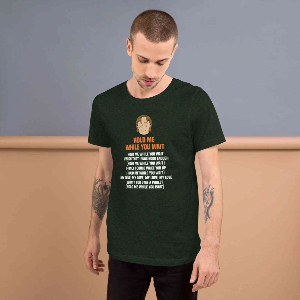 Lewis Capaldi 'Hold Me While I Wait' Lyrics T-Shirt - Alcyone213k Black Cotton Alcyone213k