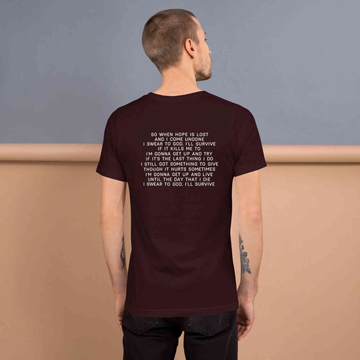 Lewis Capaldi "Survive" Lyric T-Shirt | Black Cotton Unisex Tee Alcyone213k