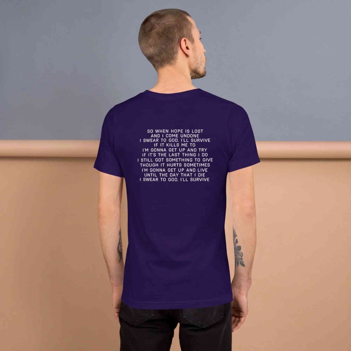 Lewis Capaldi "Survive" Lyric T-Shirt | Black Cotton Unisex Tee Alcyone213k