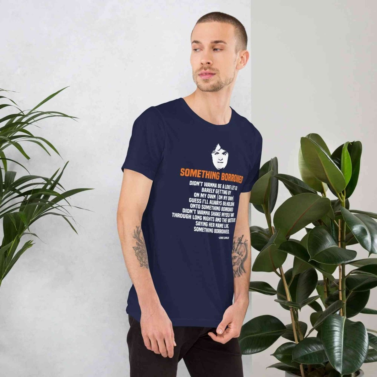 Lewis Capaldi "Something Borrowed" Lyrics T-Shirt | Alcyone213k Cotton Tee Alcyone213k