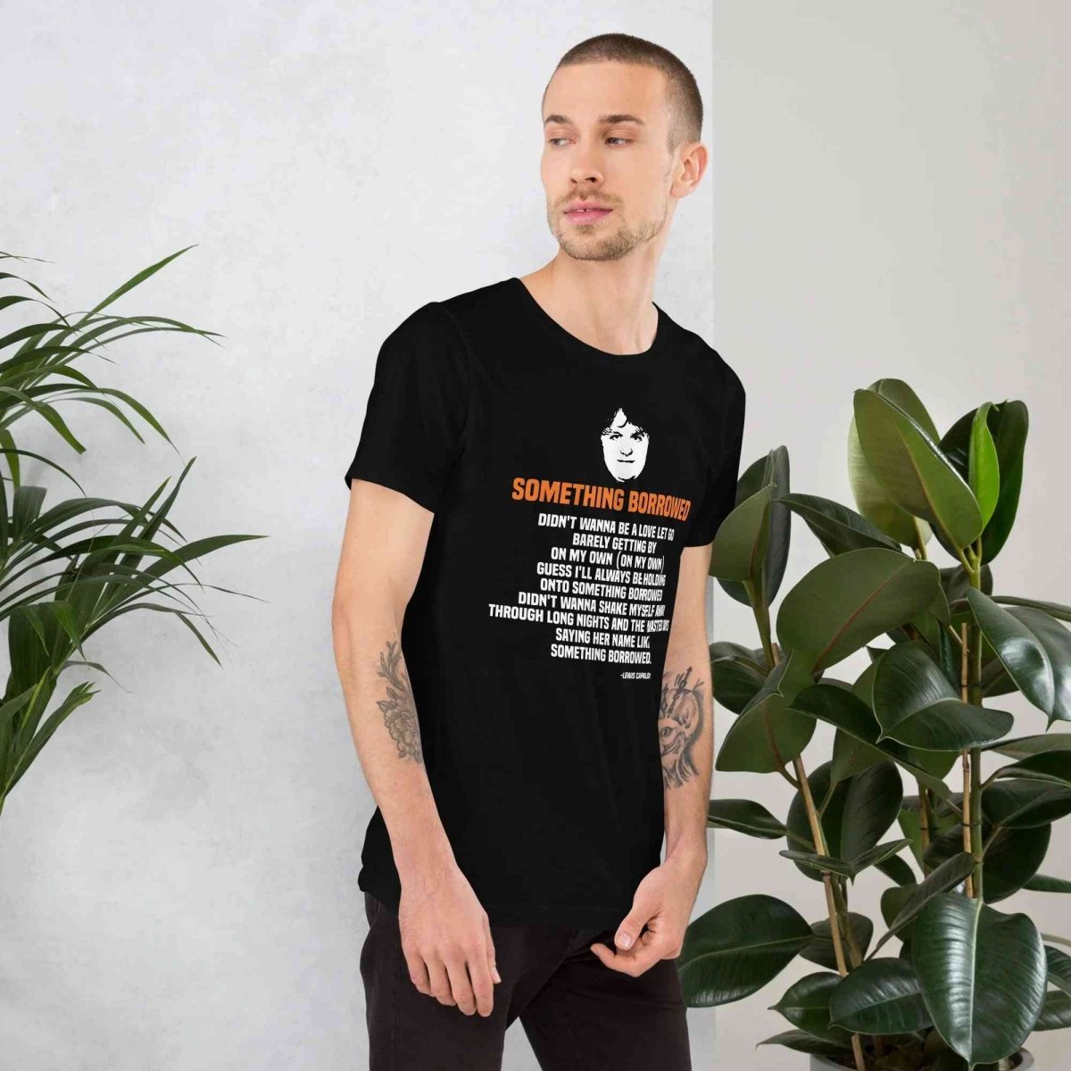Lewis Capaldi "Something Borrowed" Lyrics T-Shirt | Alcyone213k Cotton Tee Alcyone213k