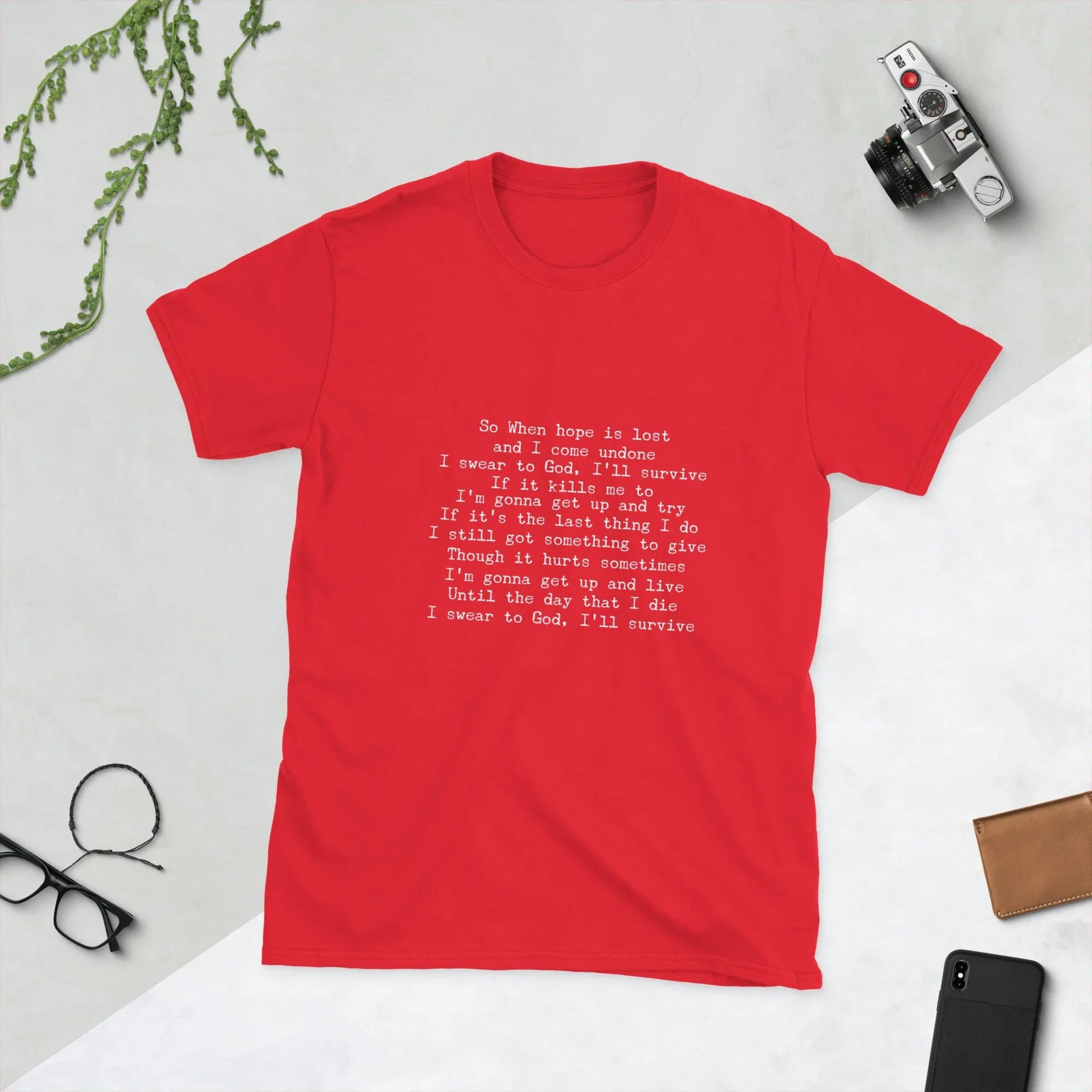 Lewis Capaldi Survive Lyrics T-Shirt - Unisex Cotton Tee T-shirt Alcyone213k