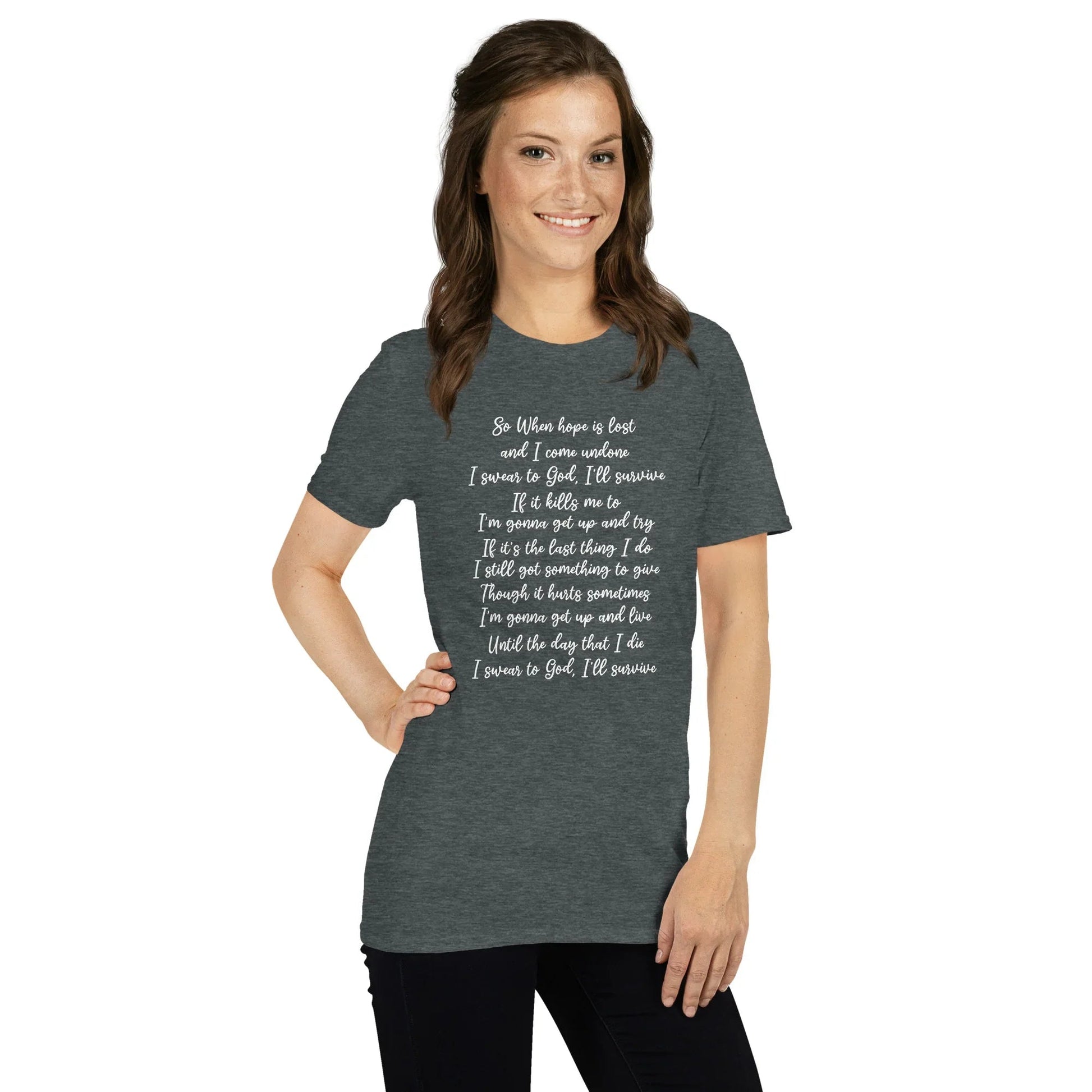 Lewis Capaldi Survive Lyrics T-Shirt - Unisex Cotton Fan Merch T-shirt Alcyone213k