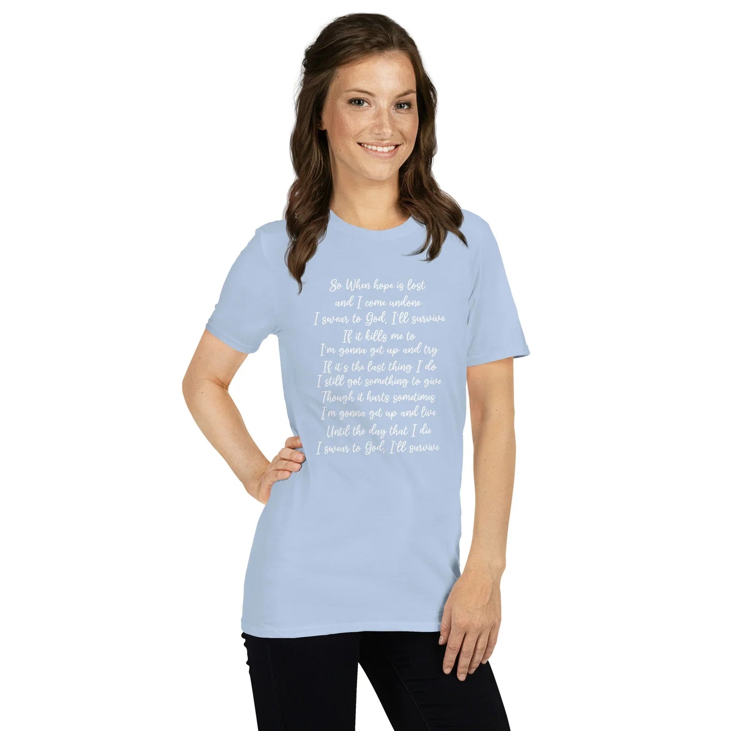 Lewis Capaldi Survive Lyrics T-Shirt - Unisex Cotton Fan Merch T-shirt Alcyone213k