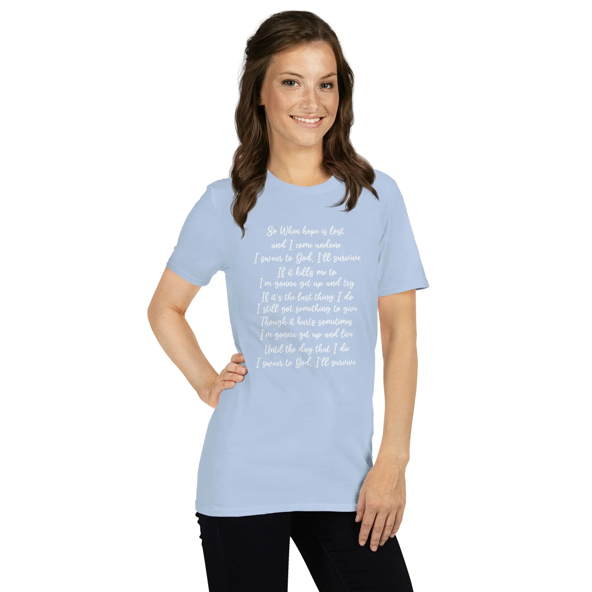 Lewis Capaldi Survive Lyrics T-Shirt - Unisex Cotton Fan Merch T-shirt Alcyone213k