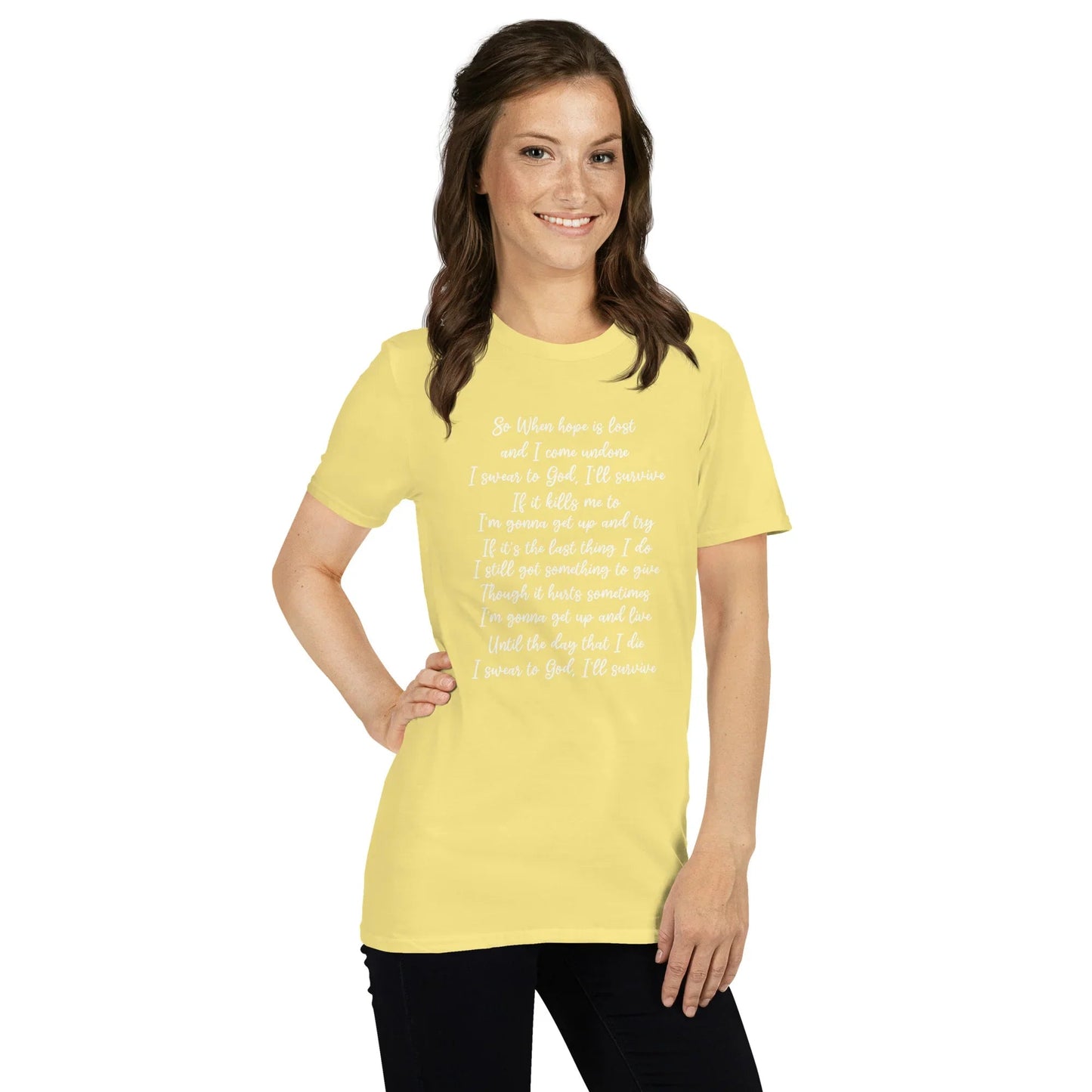 Lewis Capaldi Survive Lyrics T-Shirt - Unisex Cotton Fan Merch T-shirt Alcyone213k