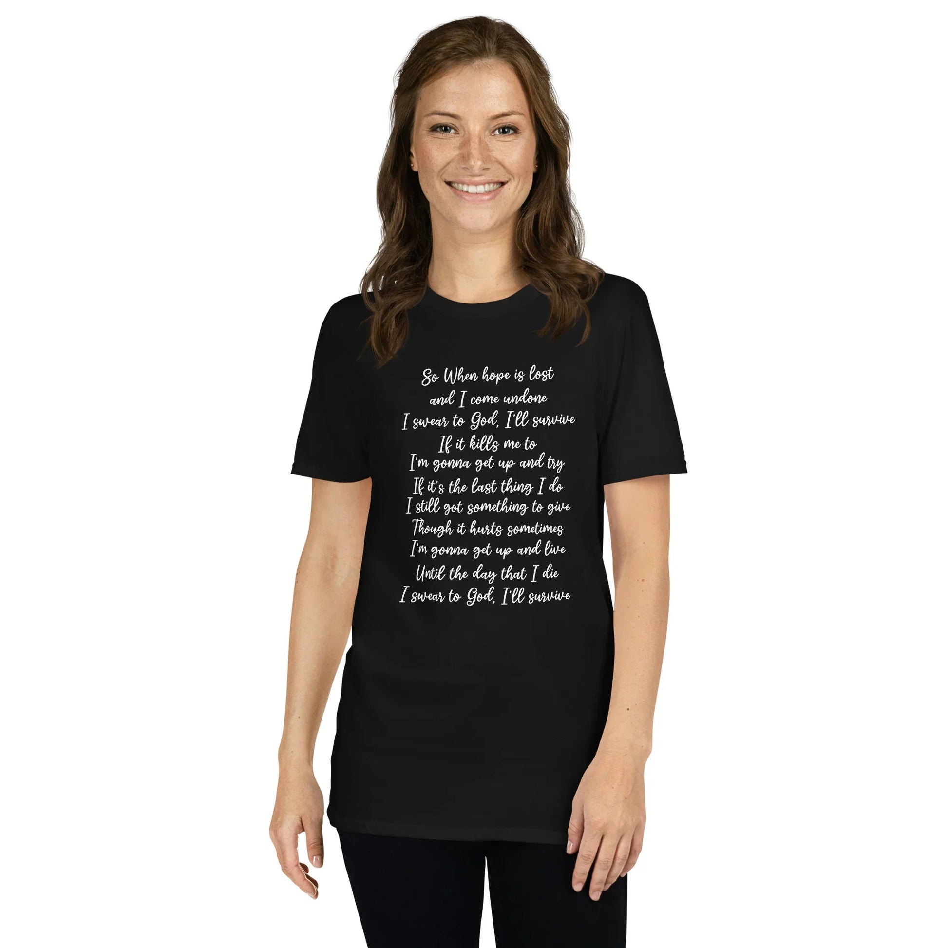 Lewis Capaldi Survive Lyrics T-Shirt - Unisex Cotton Fan Merch T-shirt Alcyone213k