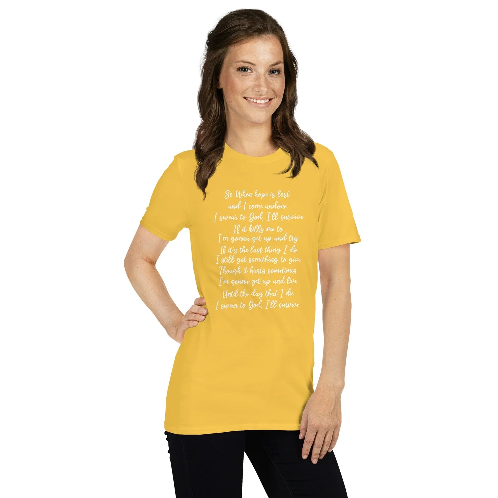 Lewis Capaldi Survive Lyrics T-Shirt - Unisex Cotton Fan Merch T-shirt Alcyone213k