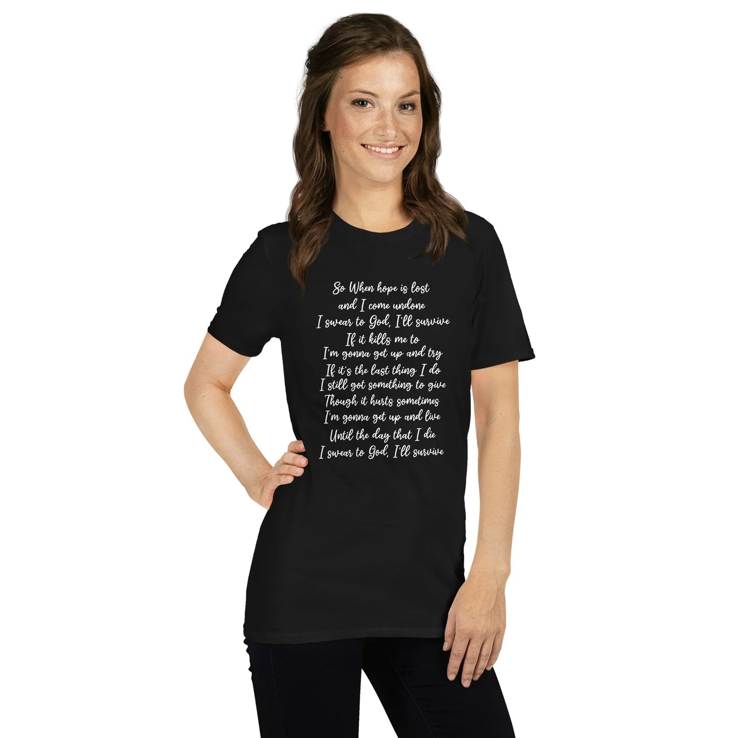 Lewis Capaldi Survive Lyrics T-Shirt - Unisex Cotton Fan Merch T-shirt Alcyone213k