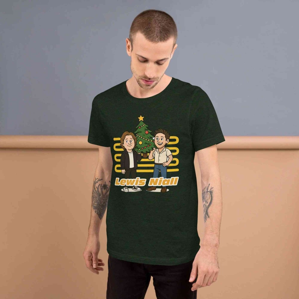 Lewis Capaldi & Niall Horan Christmas T-Shirt | Unisex Cotton Blend Festive Tee Alcyone213k