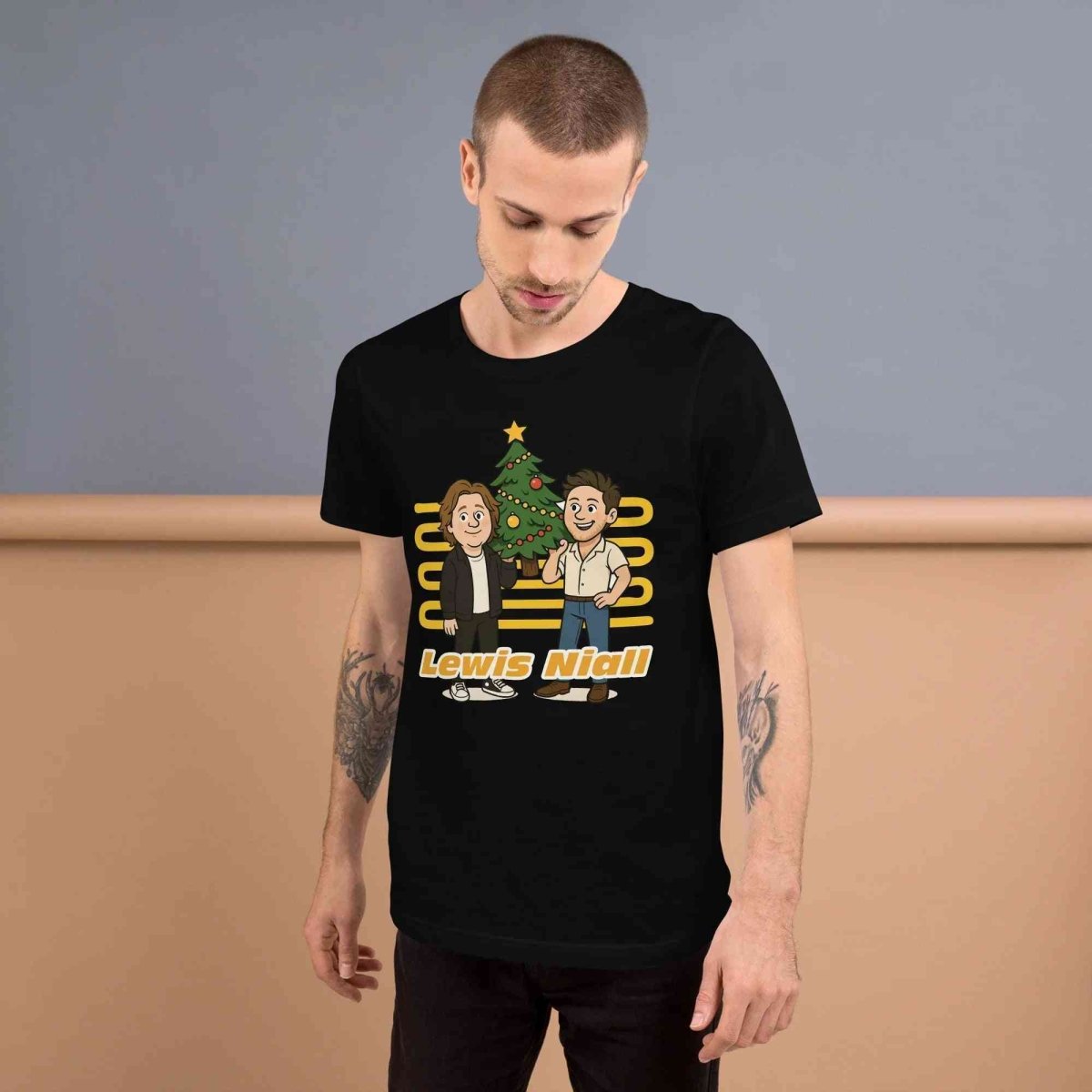 Lewis Capaldi & Niall Horan Christmas T-Shirt | Unisex Cotton Blend Festive Tee Alcyone213k