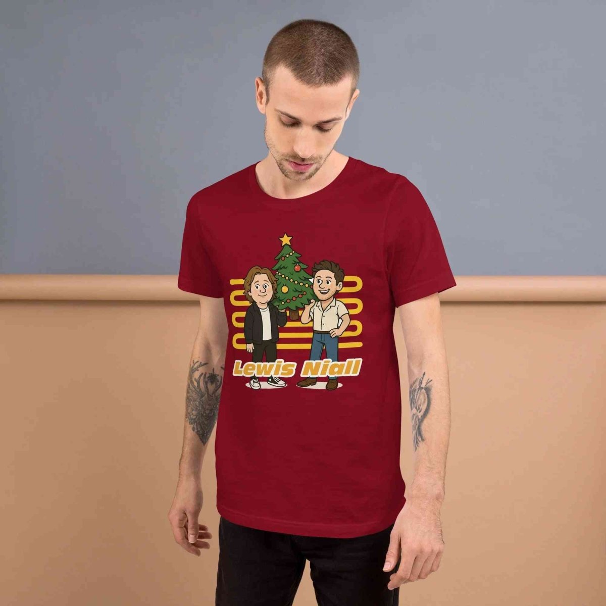 Lewis Capaldi & Niall Horan Christmas T-Shirt | Unisex Cotton Blend Festive Tee Alcyone213k