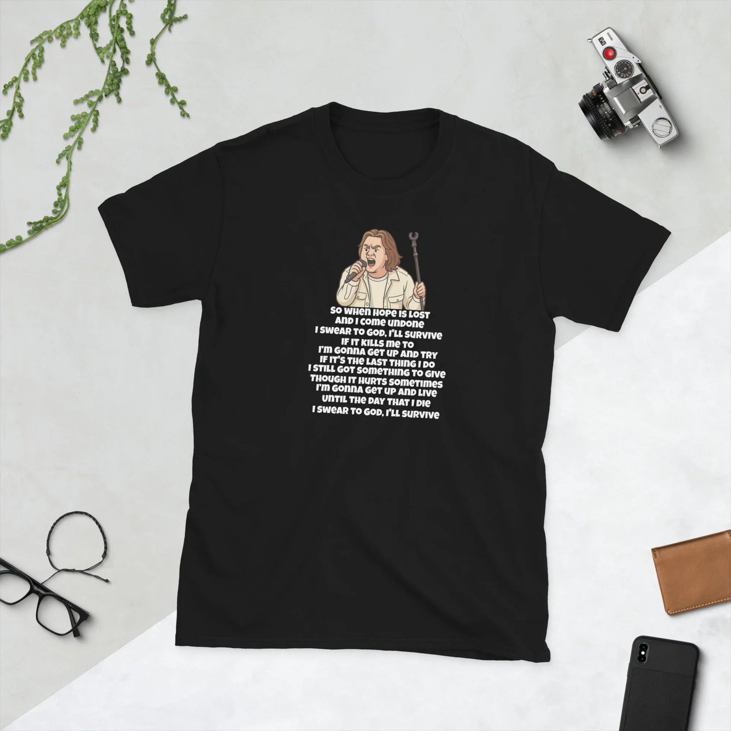 Lewis Capaldi Survive Lyrics T-Shirt | Unisex Cotton Blend Music Tee T-shirt Alcyone213k