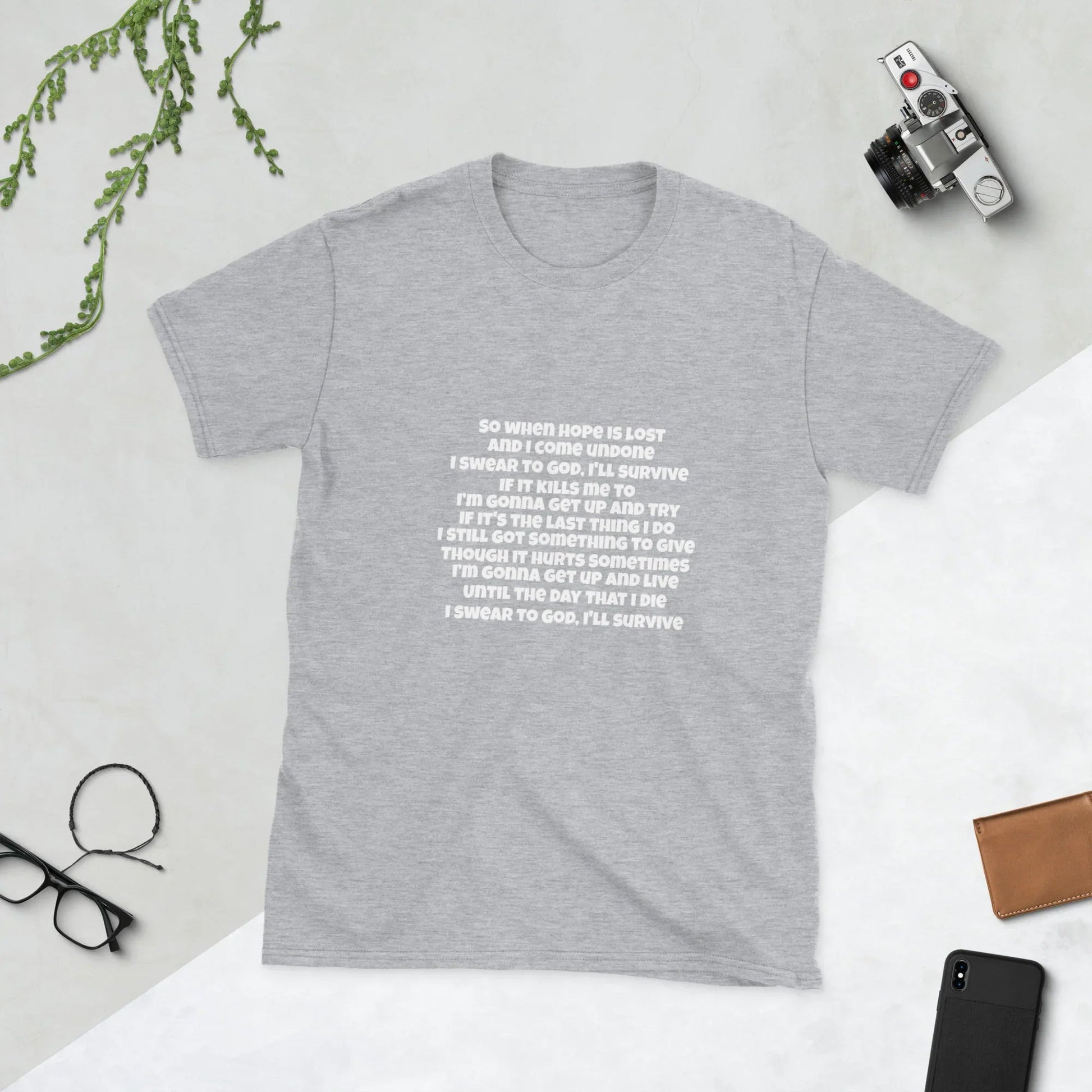 Lewis Capaldi Survive Lyrics T-Shirt | Unisex Cotton Music Apparel T-shirt Alcyone213k