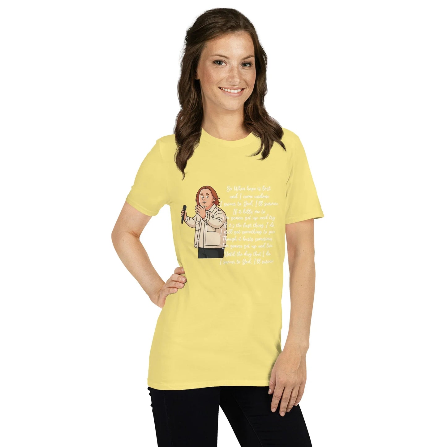 Lewis Capaldi Survive Lyrics T-Shirt – Unisex Cotton Blend T-shirt Alcyone213k