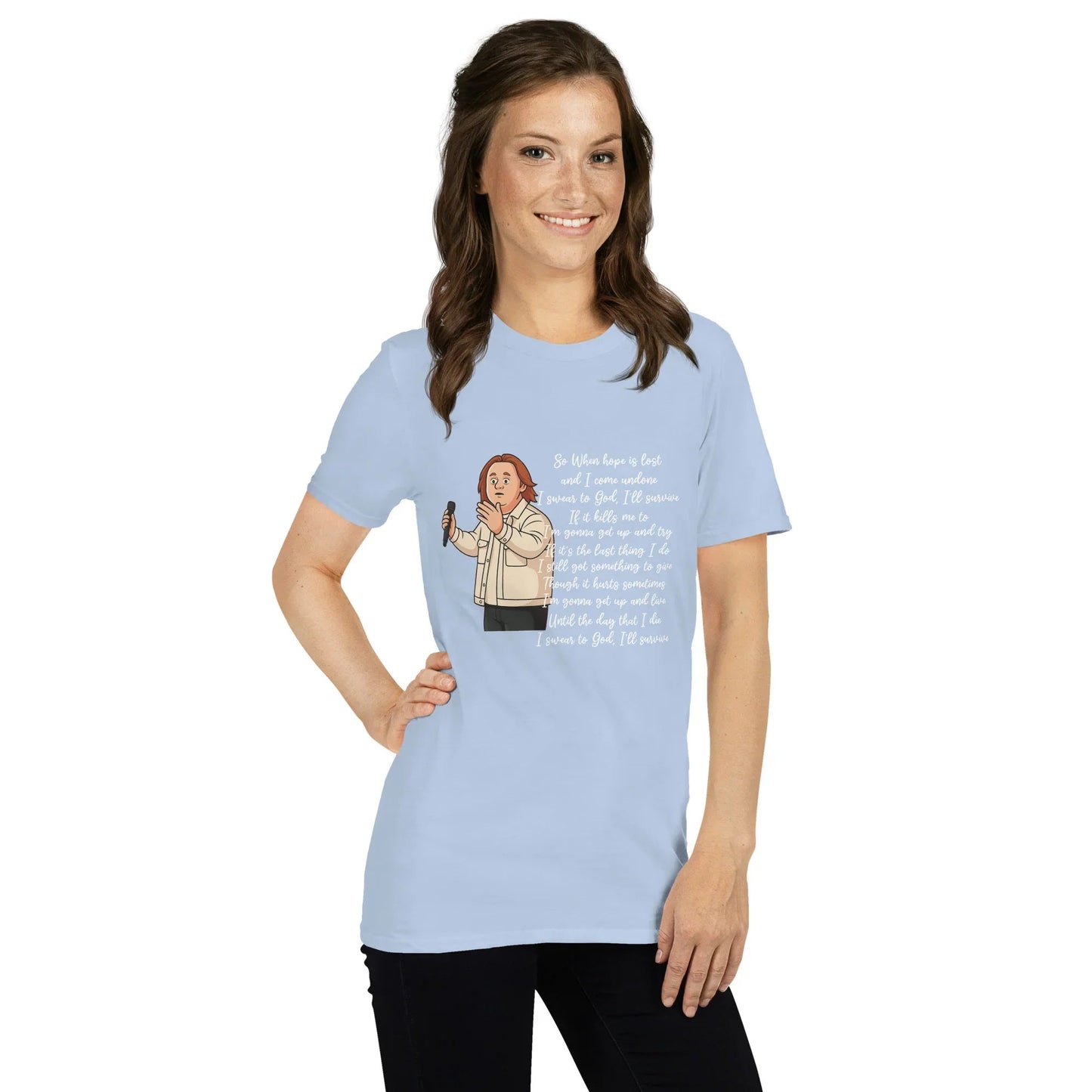 Lewis Capaldi Survive Lyrics T-Shirt – Unisex Cotton Blend T-shirt Alcyone213k