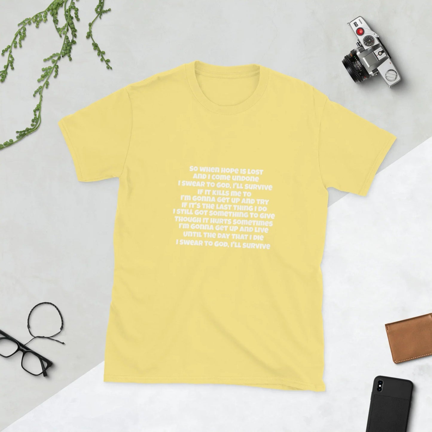 Lewis Capaldi Survive Lyrics T-Shirt | Unisex Cotton Music Apparel T-shirt Alcyone213k